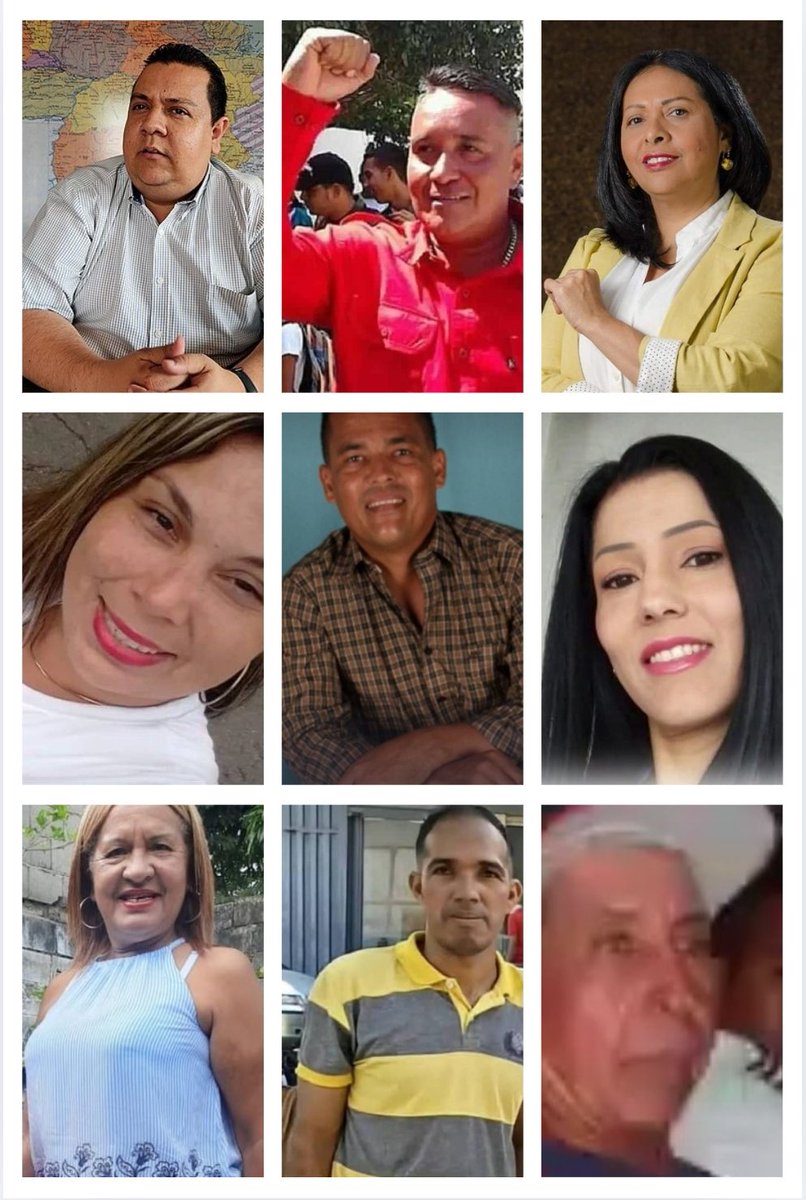 9 educadores se encuentran presos de manera injusta en Venezuela.
El magisterio exige su libertad:
🇻🇪 Javier Tarazona.
🇻🇪 Robert Franco.
🇻🇪 Dinora Hernández.
🇻🇪 María Isabela García.
🇻🇪 Jairo Luis Licett.
🇻🇪 María Elena Becerra.
🇻🇪 Carmen Salazar.
🇻🇪 Jesús Sura.
🇻🇪 Tirso Narcise.