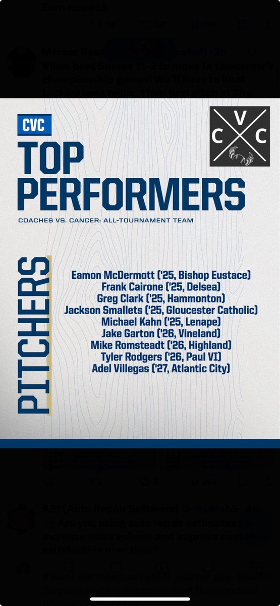 Atta boy ⁦<a href="/mromsteadt26/">Mike Romsteadt</a>⁩ , well deserved recognition ⚾️⚾️⚾️ thank you ⁦<a href="/CvCDownbeach/">CvC</a>⁩  ⁦<a href="/HighlandTartans/">HighlandTartans</a>⁩