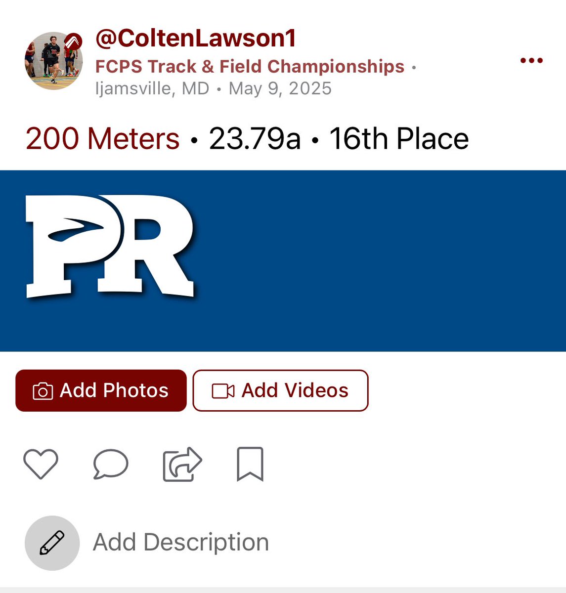 ColtenLawson7's tweet image. Had a great time at Counties now onto regionals, just broke the freshman record for my school in the 100 m with a time of 11.41 first time ever running a 200 with a time of 23.79 @Holliday4life1