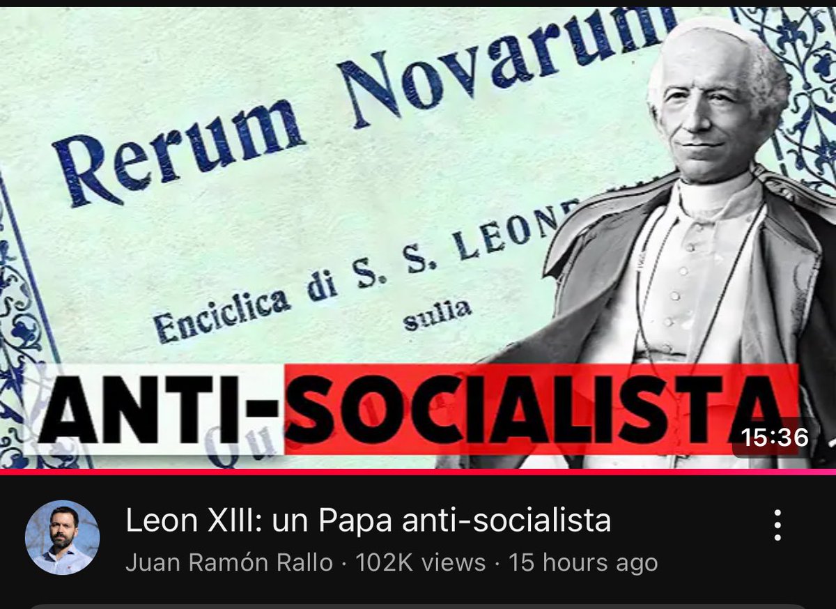 Diego Winkelried (@dwinkelried) on Twitter photo Qué interesante el último video de <a href="/juanrallo/">Juan Ramón Rallo</a> 🧐
Si la influencia del Papa León XIII sobre el flamante León XIV es doctrinaria, deberíamos esperar a un Papa relativamente liberal y ciertamente antisocialista.
Véanlo: youtu.be/WdAHu86euIw?si… Qué interesante el último video de <a href="/juanrallo/">Juan Ramón Rallo</a> 🧐
Si la influencia del Papa León XIII sobre el flamante León XIV es doctrinaria, deberíamos esperar a un Papa relativamente liberal y ciertamente antisocialista.
Véanlo: youtu.be/WdAHu86euIw?si…