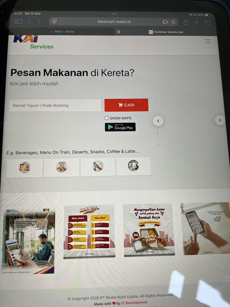 ddarmovc's tweet photo. @KAI121 apa pemesanan online makanan di kai acces sama lokomart semuanya pada eror hari ini??gak bisa dipesan? @RMU_ID https://t.co/lpJoOPNCr3