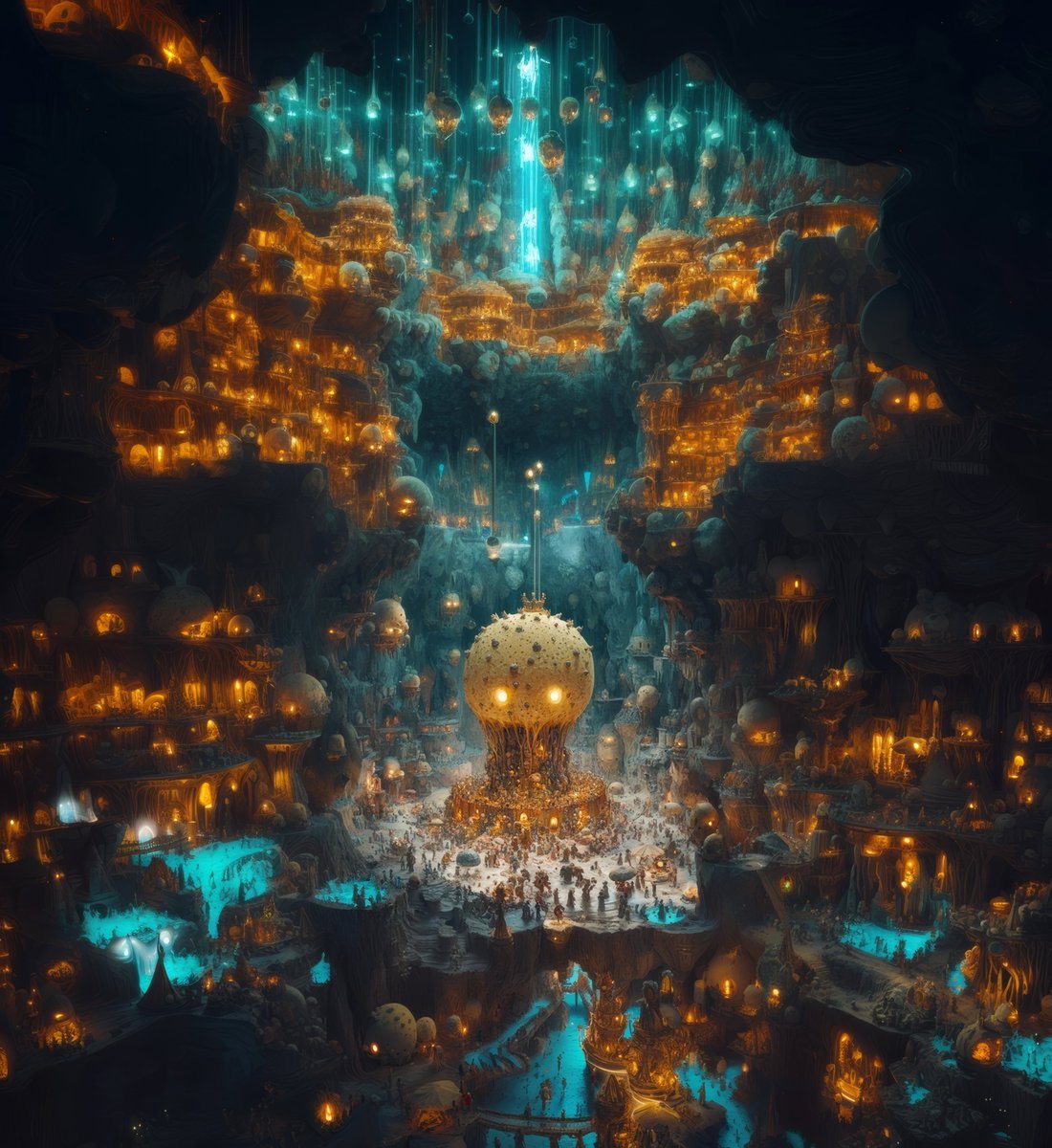 THE POTATO UNDERWORLD

In chambers warmed by amber light
we found what we'd forgotten—
not heaven but the dim hollow
where potatoes dream themselves awake.

Remember how we dipped our hands
in that blue-green water? How it felt
both cold and warm, like the space
between sleeping