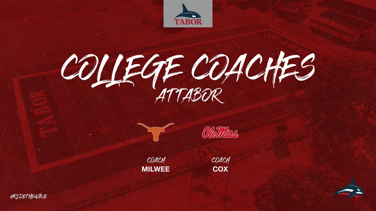 Coach Jeff Moore (@coachjeffmoore) on Twitter photo Thank You <a href="/milwee4/">AJ Milwee</a> of <a href="/TexasFootball/">Texas Football</a> & <a href="/CoachJoeCox/">Joe Cox</a> of <a href="/OleMissFB/">Ole Miss Football</a> for visiting <a href="/taboracademy/">Tabor Academy</a> today! #RideTheWave #SeawolfNa Thank You <a href="/milwee4/">AJ Milwee</a> of <a href="/TexasFootball/">Texas Football</a> & <a href="/CoachJoeCox/">Joe Cox</a> of <a href="/OleMissFB/">Ole Miss Football</a> for visiting <a href="/taboracademy/">Tabor Academy</a> today! #RideTheWave #SeawolfNa