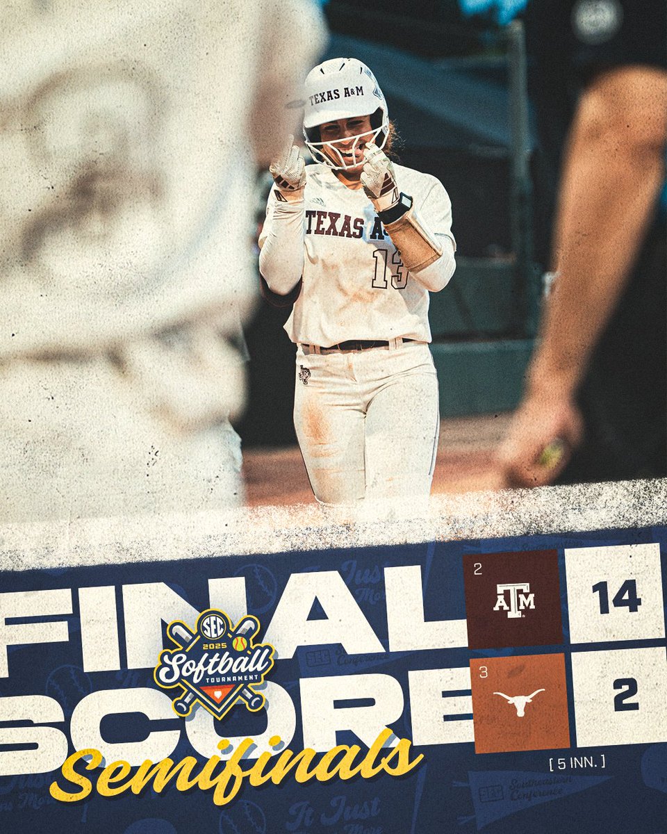 Southeastern Conference (@sec) on Twitter photo AGGIES BROUGHT THE GAS โฝ๏ธ
No. 2 <a href="/AggieSoftball/">Texas A&M Softball</a> blasts rival Texas en route to the program's first-ever SEC title game appearance!
#SECSB x #SECTourney AGGIES BROUGHT THE GAS โฝ๏ธ
No. 2 <a href="/AggieSoftball/">Texas A&M Softball</a> blasts rival Texas en route to the program's first-ever SEC title game appearance!
#SECSB x #SECTourney