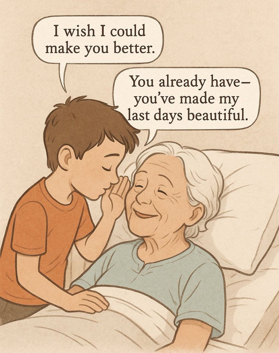 A boy visited his grandmother, who was in her final days. He whispered, “I wish I could make you better.” She smiled and said, “You already have you’ve made my last days beautiful.”
Moral: Sometimes, the greatest gift is simply being present..