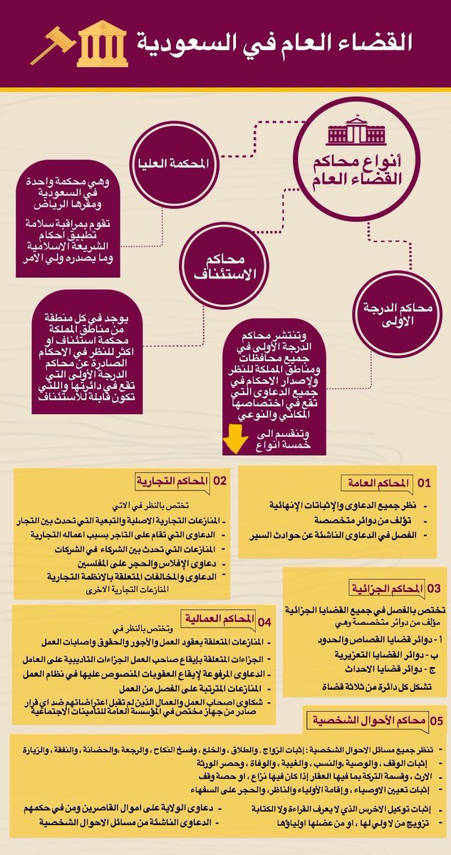 أنواع محاكم القضاء العام ⚖️