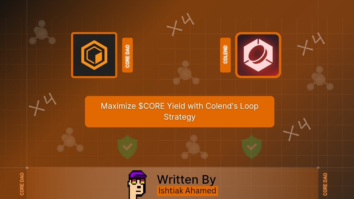 _CoreIshtiak's tweet photo. 1/5
What if you could earn max yield on $CORE automatically?
@colend_xyz’s Loop Strategy combines flash loans & liquid staking to compound your rewards, all on @CoreDAO_Org.
Here’s how it works in seconds
#BTCFi #JustUseCore #CORE #Corepals https://t.co/aVhDmCjOwF