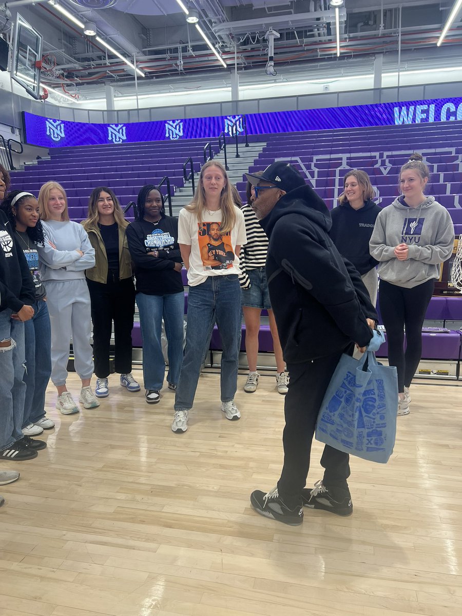 Bucket!! List that is.. 🪣
Bucket List moment for our team as legendary director Spike Lee, <a href="/nyuniversity/">New York University</a> alum &amp; @nyutisch professor, visited with us to celebrate our national championship! 
Only at NYU 💜