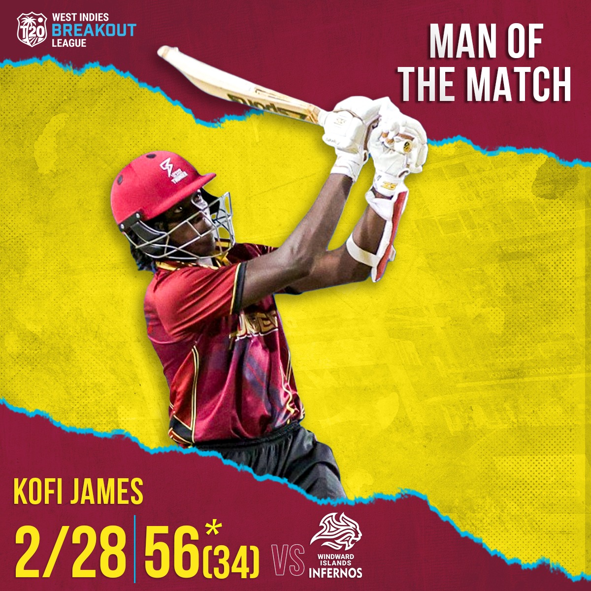 A night to remember for Kofi James ✨ #BreakoutT20 #WindiesCricket #CPL25