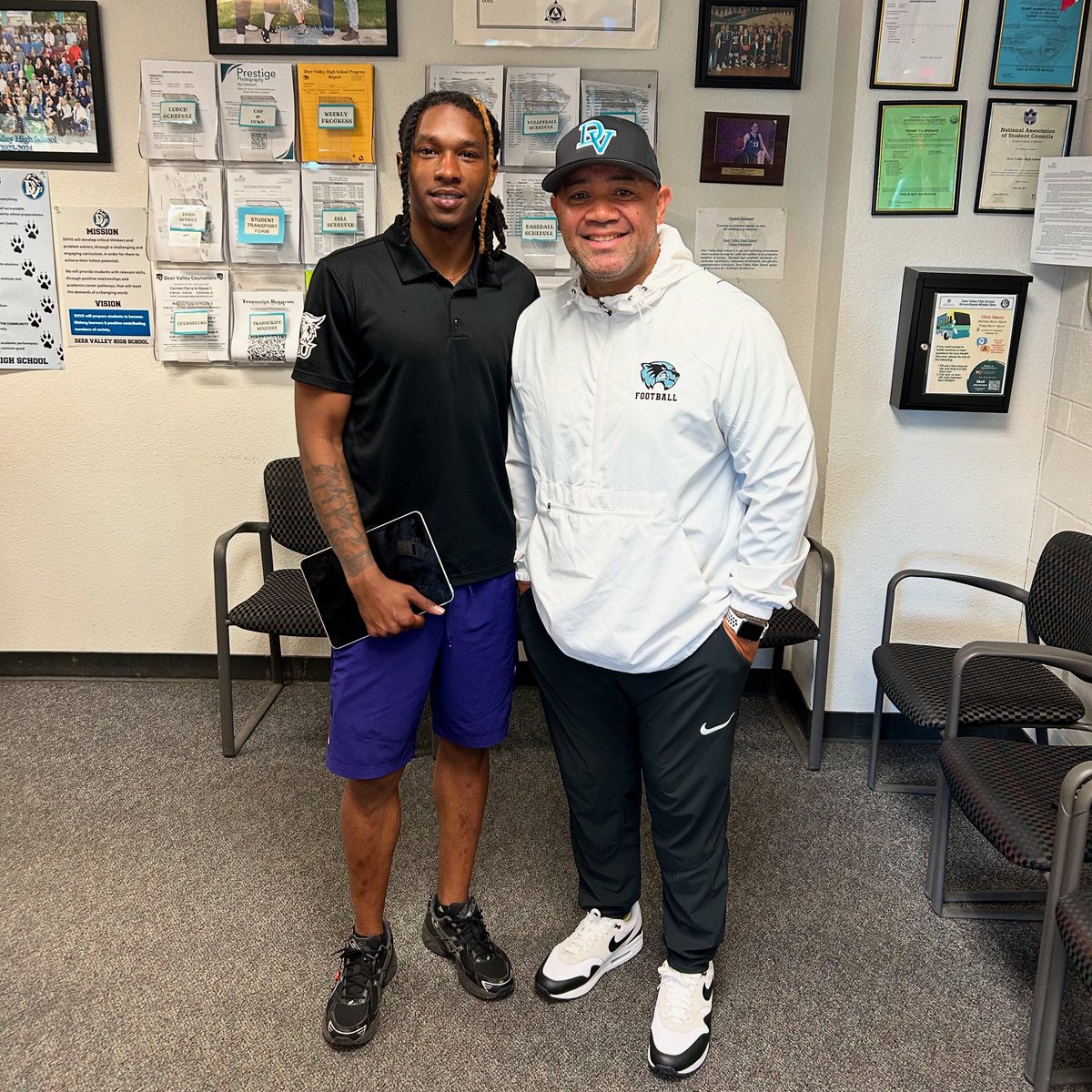 Thank you Coach KB for stopping by DV today #TeamJesus #WeberState #DVFootball