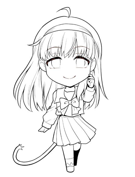 #皆さんの線画と塗った後を見せてください
色塗りという作業そのものがあまり好きでなくってェ… 