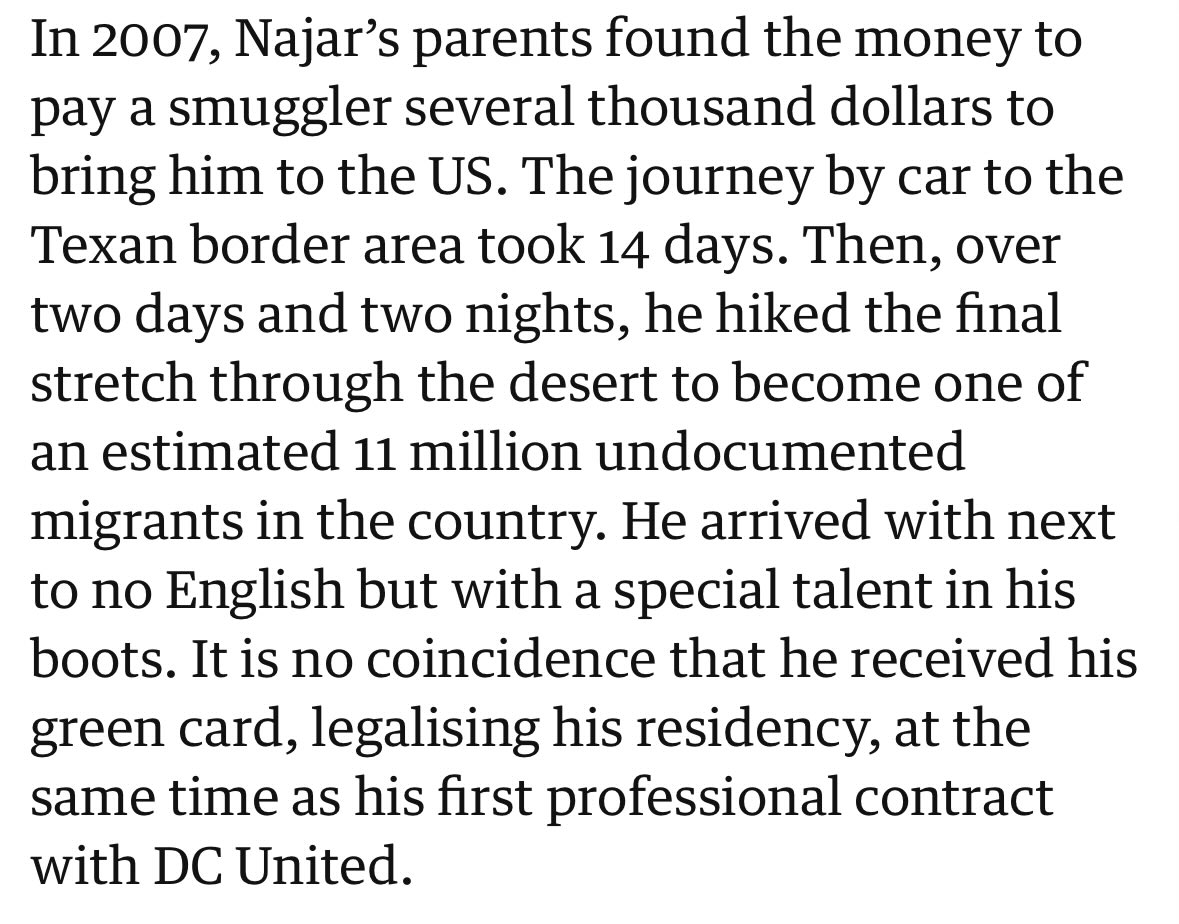 ClayLaSoul's tweet image. Seems like a pretty decent time to point out that Andy Najar, one of Nashville SC’s very best players this season, was at one time an undocumented child living in Washington before joining D.C. United.
