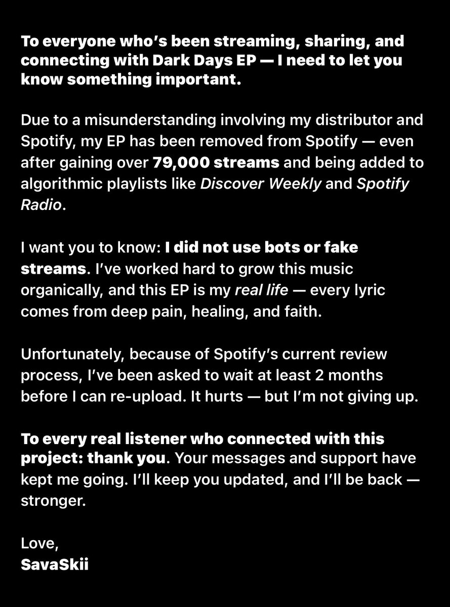 onlysavaskii's tweet photo. The Way Spotify Treats Indie/upcoming
Artists Is Really Bad https://t.co/mMd1sDzvvu