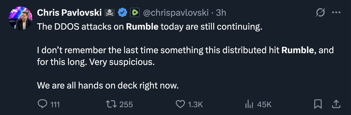 Rumble is getting hit with some major DDOS attacks right now, and isn't working. I will publish tonight's show tomorrow night at 10PM Eastern. See you then!