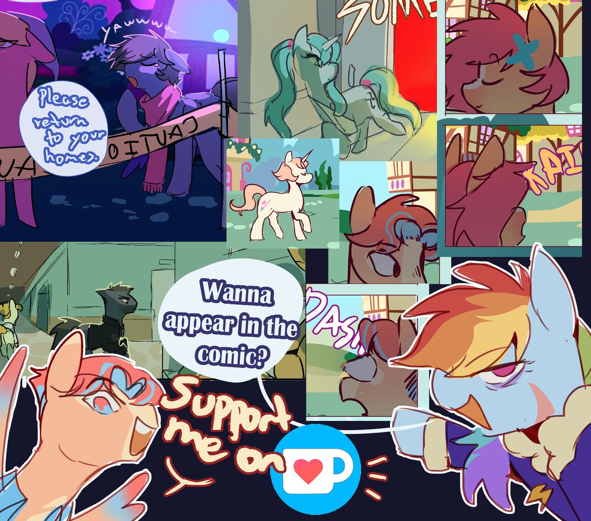 leemonPiiie's tweet image. Remember you can support the comic and get a cameo by donating in my K☕fi :&amp;gt;!  
Link ⬇️
#Cupcakesau #mylittlepony