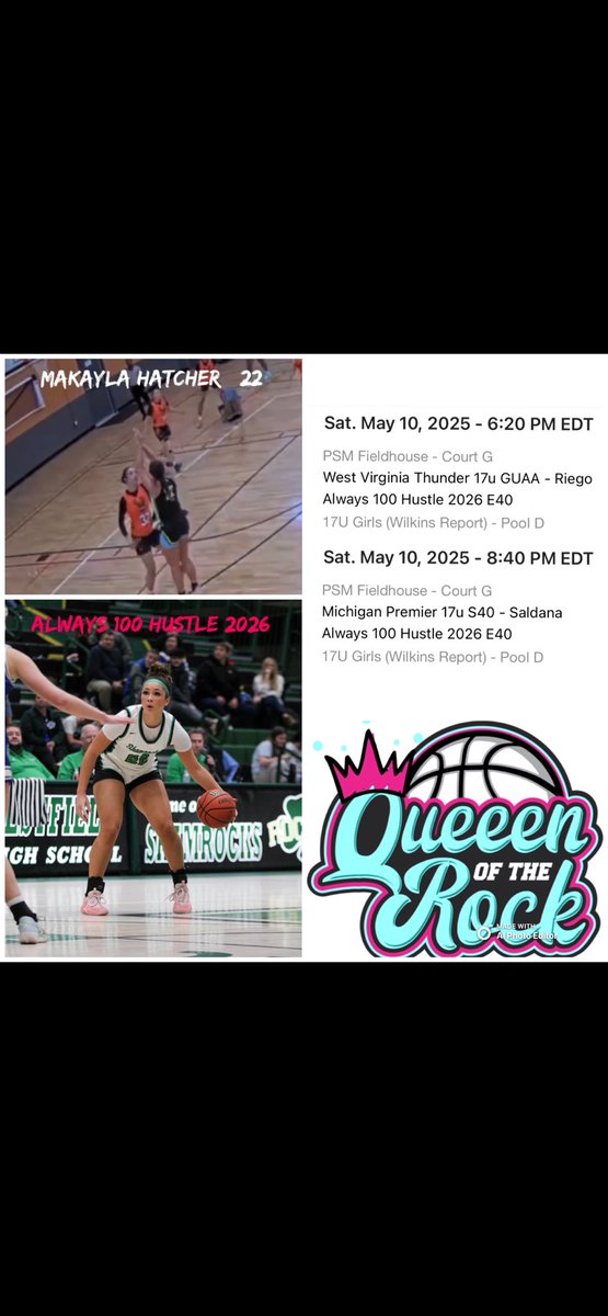 This weekends schedule!