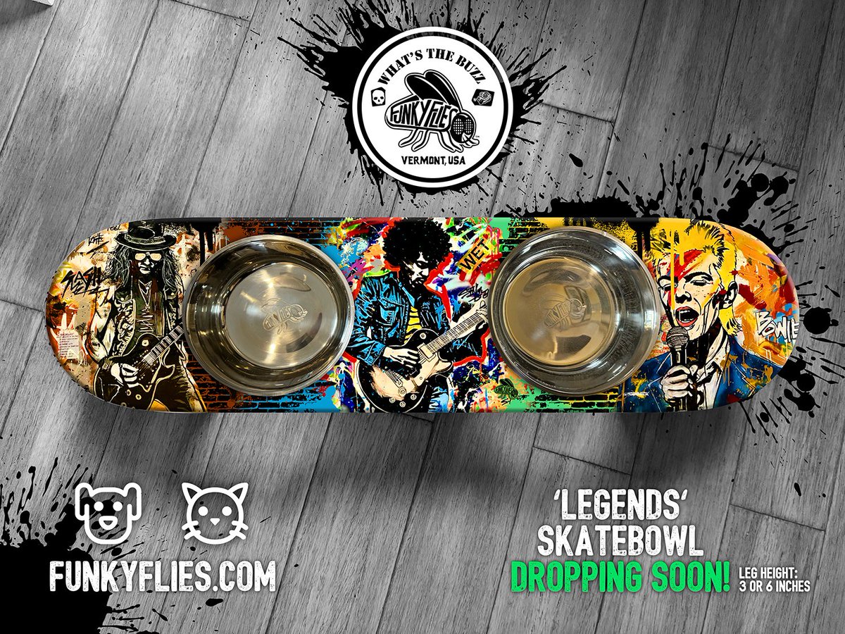 One of new skatebowl designs dropping soon! #Graffiti #legends #slash #bowie #hendrix #music #funky #chewy