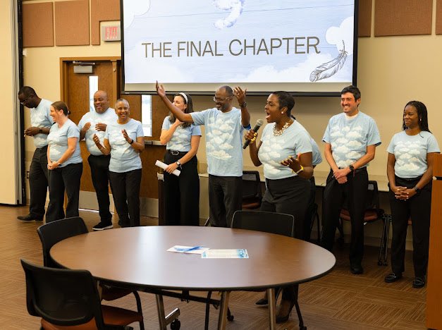 During our final Accelerate Leadership Meeting for our next level leaders we reviewed the final chapter of this year’s book, Impact Player, celebrated the post secondary team with the #AldineImpact award and encouraged the leaders to finish strong this year and prepare to start
