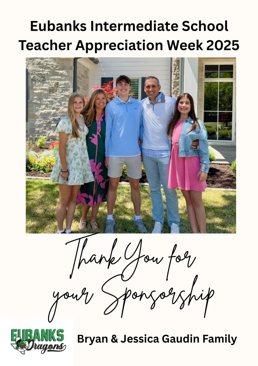 On our final day of EIS Teacher Appreciation Week 2025 since it was busy with Fun and Run Day and Talent show, our teachers were able to enjoy a boxed lunch of sandwiches with chips provided by Great Harvest.  Thank you to Bryan and Jessica Gaudin Family for sponsoring lunch!