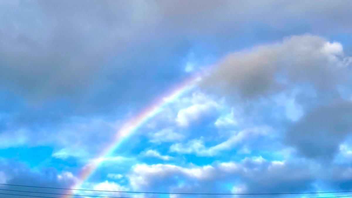 雨間に虹が出てました🌈
今日もみんなにいいことありますよーに！