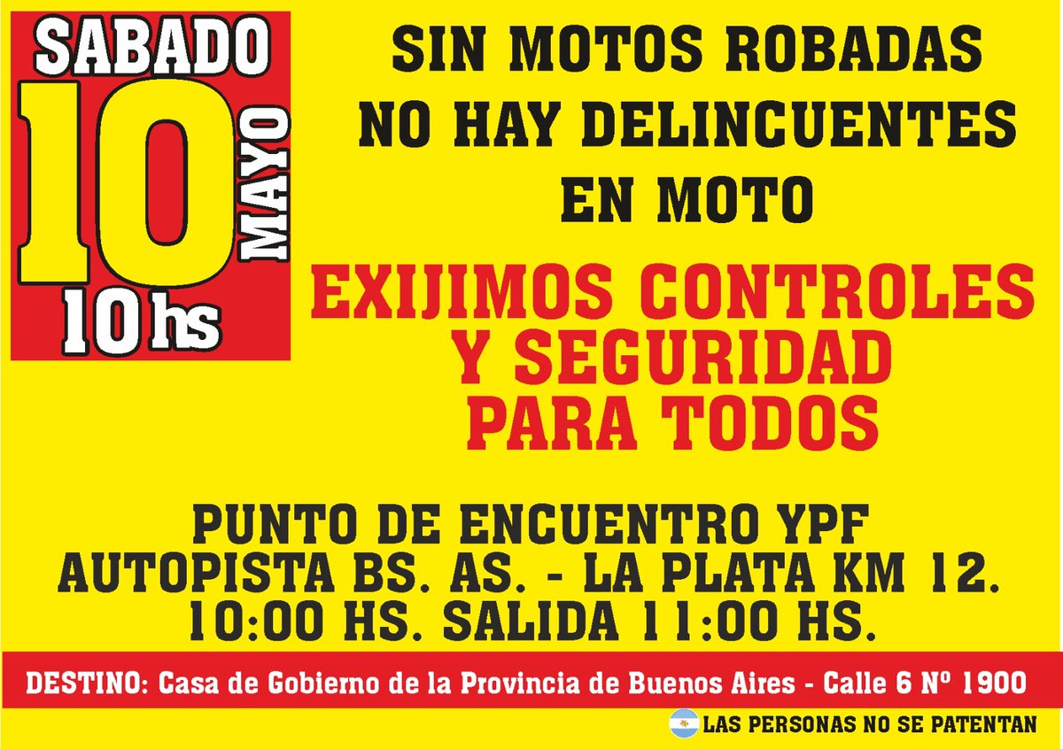 Este sábado los motociclistas nos reunimos todos !!! destino Casa de Gobierno de la Provincia de Buenos Aires.