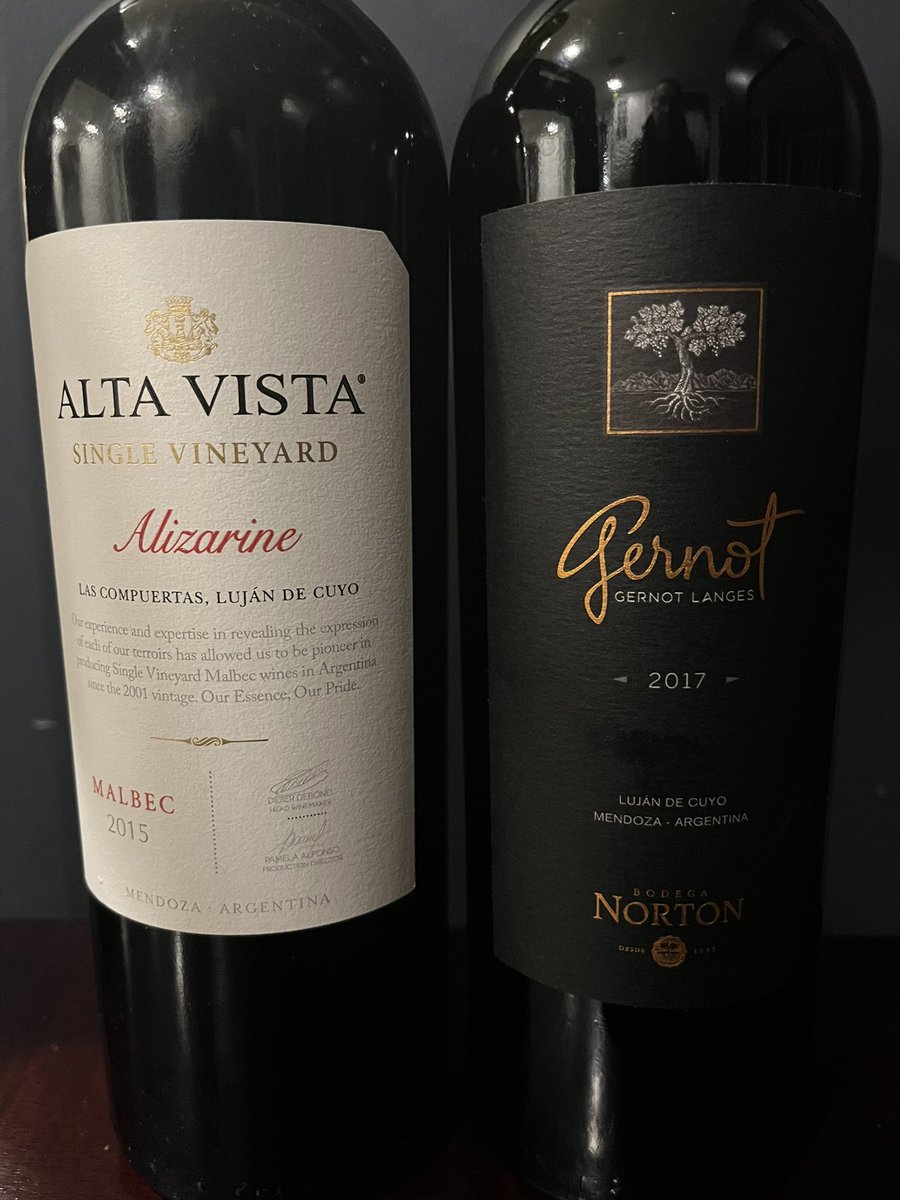 wine365blog's tweet photo. A couple of youngins from South America with steak tonight. https://t.co/X303IAARmB