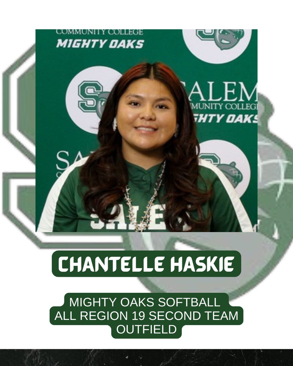Congrats to Mighty Oak Softball players named to the NJCAA Region 19 Second Team:

Bella Rappa, INF.
Chantelle Haskie, OF.