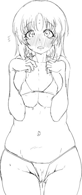 さっきのタクトちゃんの1/100くらいの手間暇で描いたズミ殿金ビキニラフ
金ビキニは楽でええね…… 