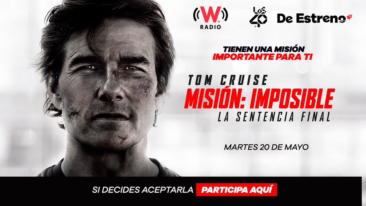 Deestrenomx's tweet photo. Tú puedes conocer en persona a TOM CRUISE… ¿Aceptas la misión? ✈️

Te llevamos a la #Premiere en México de #MisiónImposible - La Sentencia Final 🇲🇽

🗓️ 20 de mayo
📍 Auditorio Nacional
📲Regístrate en https://t.co/ILEOGJEv2i https://t.co/itGh2ryntD