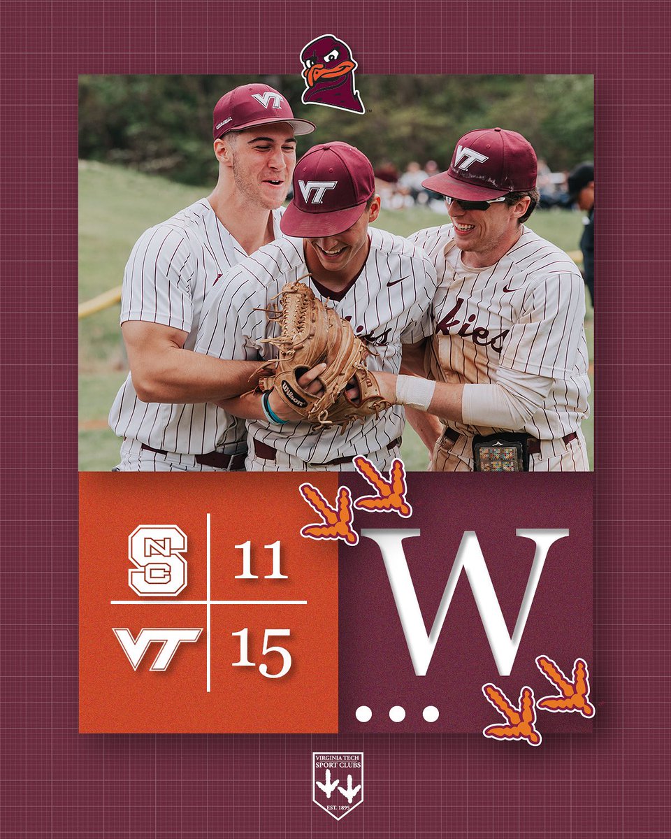 𝐑𝐞𝐠𝐢𝐨𝐧𝐚𝐥𝐬 - 𝐃𝐚𝐲 𝟏

The Hokies take game 1 at regionals. Despite being down 6-1 in the second inning, we came out on top, 15-11. Stay tuned tomorrow for game 2 against JMU!! 

#gohokies l #vtcb