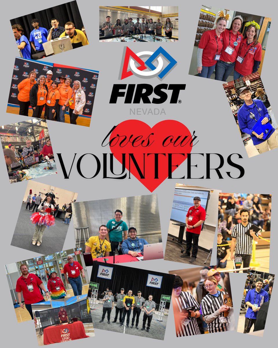 🧡 FIRST Nevada Loves Our Volunteers! 🧡
From refs to mentors, YOU make it happen!
Thank you for inspiring Nevada’s next STEM leaders and making every event unforgettable. 🚀💡
#FIRSTNevada #ThankYouVolunteers #MoreThanRobots #VolunteerAppreciation