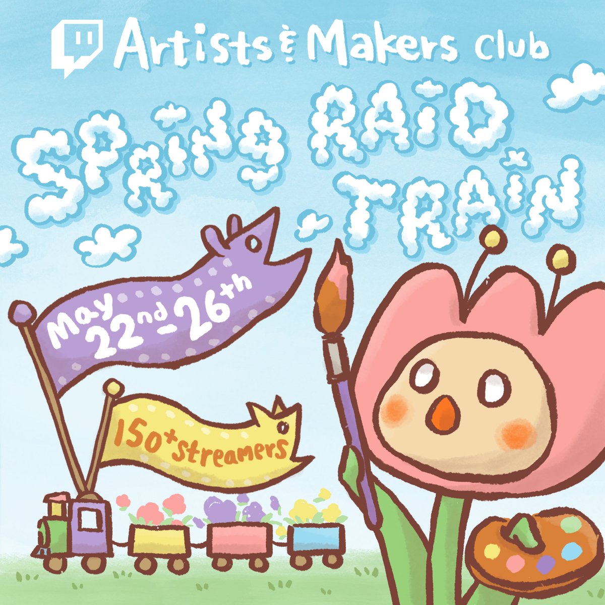 pixstitch's tweet photo. The @Twitch Artists &amp; Makers Creator Club is holding a raid train starting Thursday, May 22!

Check out the amazing creators here:
Part 1: https://t.co/OefbV44H73
Part 2: https://t.co/RD3Ik6HGN9

My raid train slot will be on Friday, May 23 @ 8:30pm (EDT)!

Art by @JulieOkahara https://t.co/HYQuhhZu3i