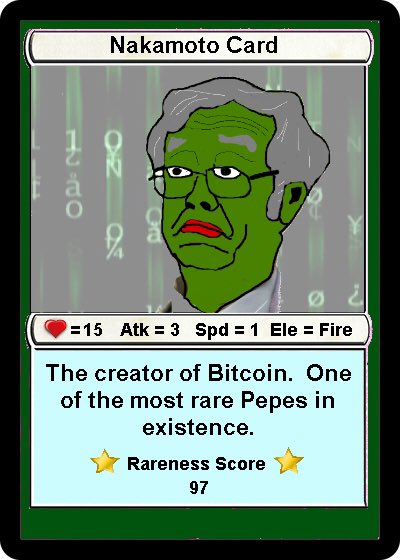 Market cap for Nakamoto Cards is $48m

Lots of runway to go…

NFT market cap is a little over $10B 

Less than many shitcoins 

You are early…

Secure your grails now