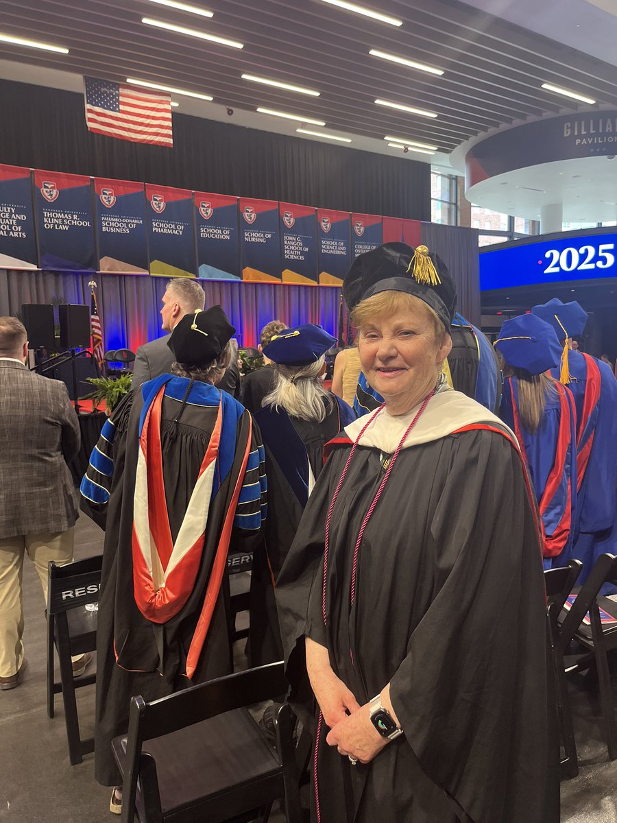 Longtime Journalism faculty member Prof. Maggie Patterson this morning attended likely her final commencement ceremony.

Please join us in wishing Prof. Patterson a happy, well-earned retirement!