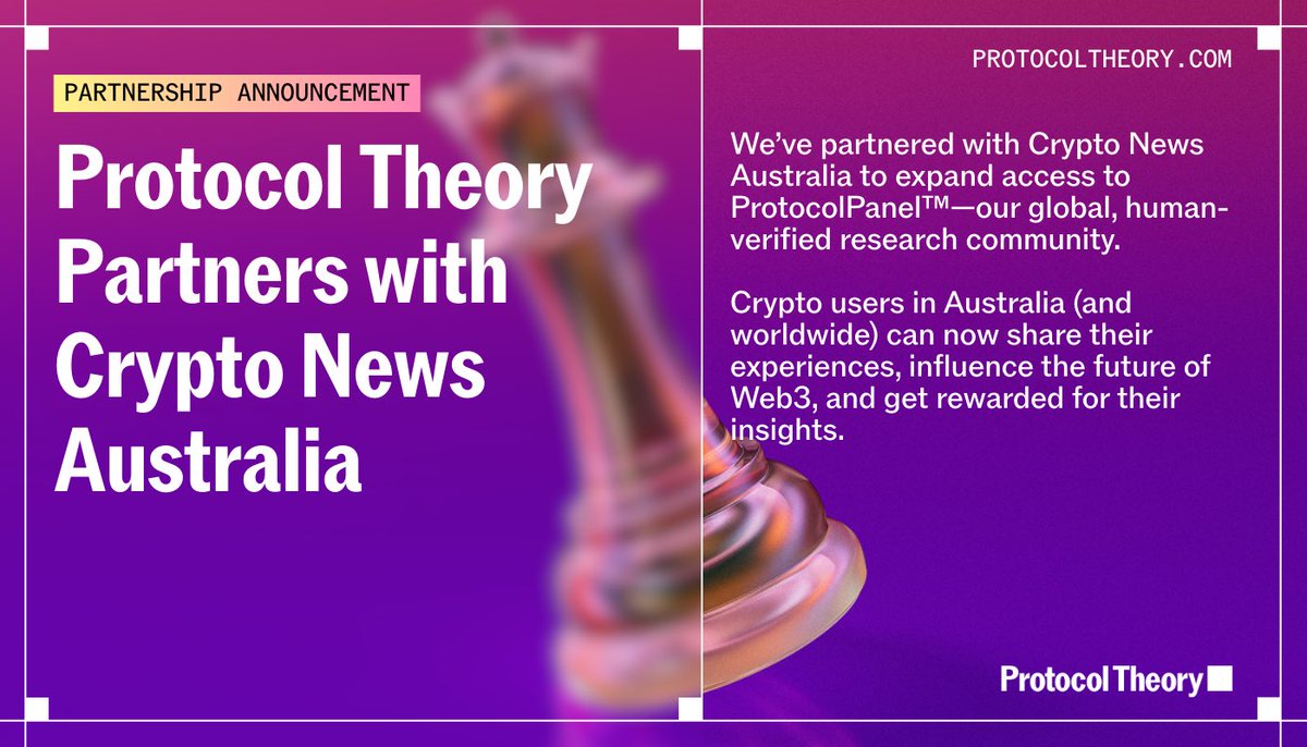 Jonathan Inglis ◼️ (@jonathaninglisx) on Twitter photo Web3 won’t move forward unless we start listening to the people we’re building for.
That’s why I’m so excited about our new partnership between <a href="/protocoltheory/">Protocol Theory ⬛️</a> and <a href="/cryptonews_aus/">Crypto News 🇦🇺</a> 🇦🇺
This collaboration opens up new ways for everyday crypto users—not just in Australia, but Web3 won’t move forward unless we start listening to the people we’re building for.
That’s why I’m so excited about our new partnership between <a href="/protocoltheory/">Protocol Theory ⬛️</a> and <a href="/cryptonews_aus/">Crypto News 🇦🇺</a> 🇦🇺
This collaboration opens up new ways for everyday crypto users—not just in Australia, but