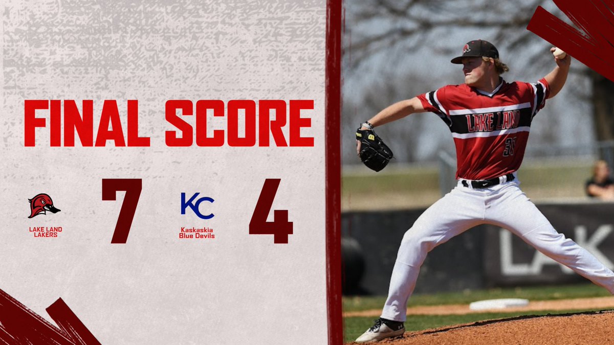 Lake Land Baseball (@llc_baseball) on Twitter photo Lakers top Kaskaskia 7-4 in game of the Region XXIV tournament.
Gamers of the day:
<a href="/KTarnoki/">Kiefer Tarnoki</a> 3-5 1 R 2B 2 RBI
<a href="/drewdupont2/">drewdupont2</a> 2-4 1 R 2B
<a href="/EduardoLetamen1/">Eduardo Letamendi</a> 2-5 2B 2 RBI
<a href="/KaidenMaurer__/">kaiden maurer</a> 2-3 2 R 2B
Pitchers:
<a href="/lucas_bixby/">Lucas Bixby</a> 6IP 2 H 1 ER 3 BB 8 Ks (W)
<a href="/EddieScaccia/">Eddie Scaccia</a> 3IP 3 H 2 ER 3 BB 3 Ks Lakers top Kaskaskia 7-4 in game of the Region XXIV tournament.
Gamers of the day:
<a href="/KTarnoki/">Kiefer Tarnoki</a> 3-5 1 R 2B 2 RBI
<a href="/drewdupont2/">drewdupont2</a> 2-4 1 R 2B
<a href="/EduardoLetamen1/">Eduardo Letamendi</a> 2-5 2B 2 RBI
<a href="/KaidenMaurer__/">kaiden maurer</a> 2-3 2 R 2B
Pitchers:
<a href="/lucas_bixby/">Lucas Bixby</a> 6IP 2 H 1 ER 3 BB 8 Ks (W)
<a href="/EddieScaccia/">Eddie Scaccia</a> 3IP 3 H 2 ER 3 BB 3 Ks