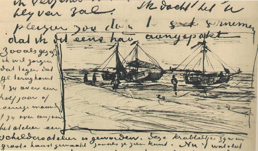 Beach and Sea - 1882 #artbots #vangogh