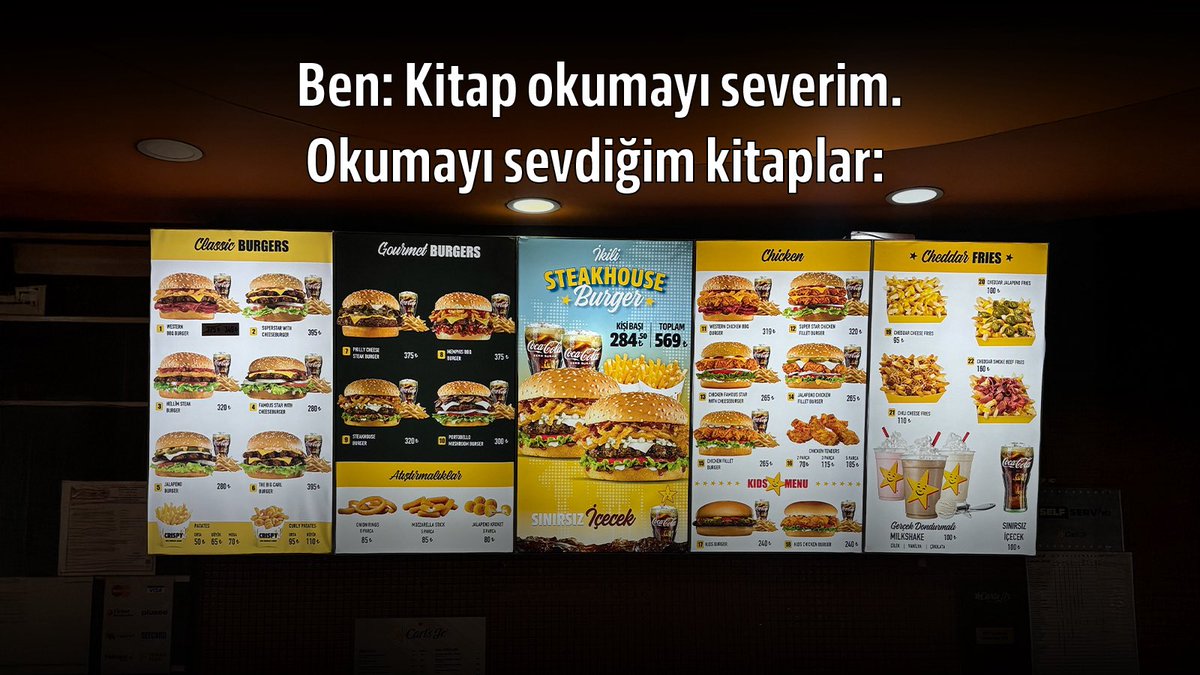 Kitap kulübü, bir sonraki okuma saati için Carl’s Jr. menüsünü seçti!  🍔 📕 

#CarlsJr #CarlsJrTurkiye #fastfood #hamburger