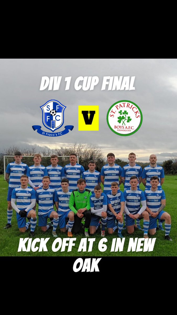 DarrenMUFC (@darrenmurnane) on Twitter photo Big derby game this evening as the boys take on <a href="/PatsAfc/">St Patrick’s A.F.C</a> B in the Division 1 cup final. Kick off at 6 in <a href="/New_Oak_Boys/">New Oak FC</a> 🔵⚪️ get up and support the boys 💪🏻 <a href="/StFiaccsFC/">St Fiaccs FC</a> <a href="/FAICarlow/">FAI Carlow 🇮🇪⚽️🇬🇳</a> <a href="/CarlowSoccer/">Carlow Soccer League</a> <a href="/harrysarticles/">Harry Shorthose</a> Big derby game this evening as the boys take on <a href="/PatsAfc/">St Patrick’s A.F.C</a> B in the Division 1 cup final. Kick off at 6 in <a href="/New_Oak_Boys/">New Oak FC</a> 🔵⚪️ get up and support the boys 💪🏻 <a href="/StFiaccsFC/">St Fiaccs FC</a> <a href="/FAICarlow/">FAI Carlow 🇮🇪⚽️🇬🇳</a> <a href="/CarlowSoccer/">Carlow Soccer League</a> <a href="/harrysarticles/">Harry Shorthose</a>