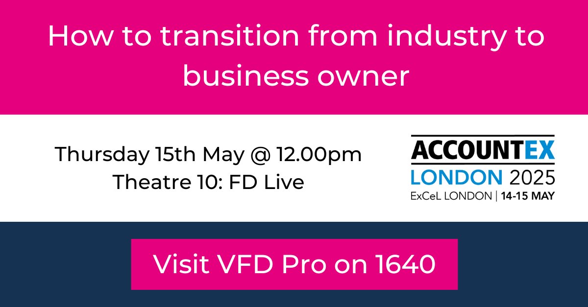 💼 Want to start your own accounting practice?

Join Yvette Fitzhenry at #Accountex to hear how she transitioned from industry to business owner — and how you can too.

🗓 May 15 | 12:00PM
📍 FD Live Theatre 10 | Sponsored by <a href="/VFDPro/">Virtual Finance Director (VFD Pro)</a> 

#cpd #Accountex #accountancy