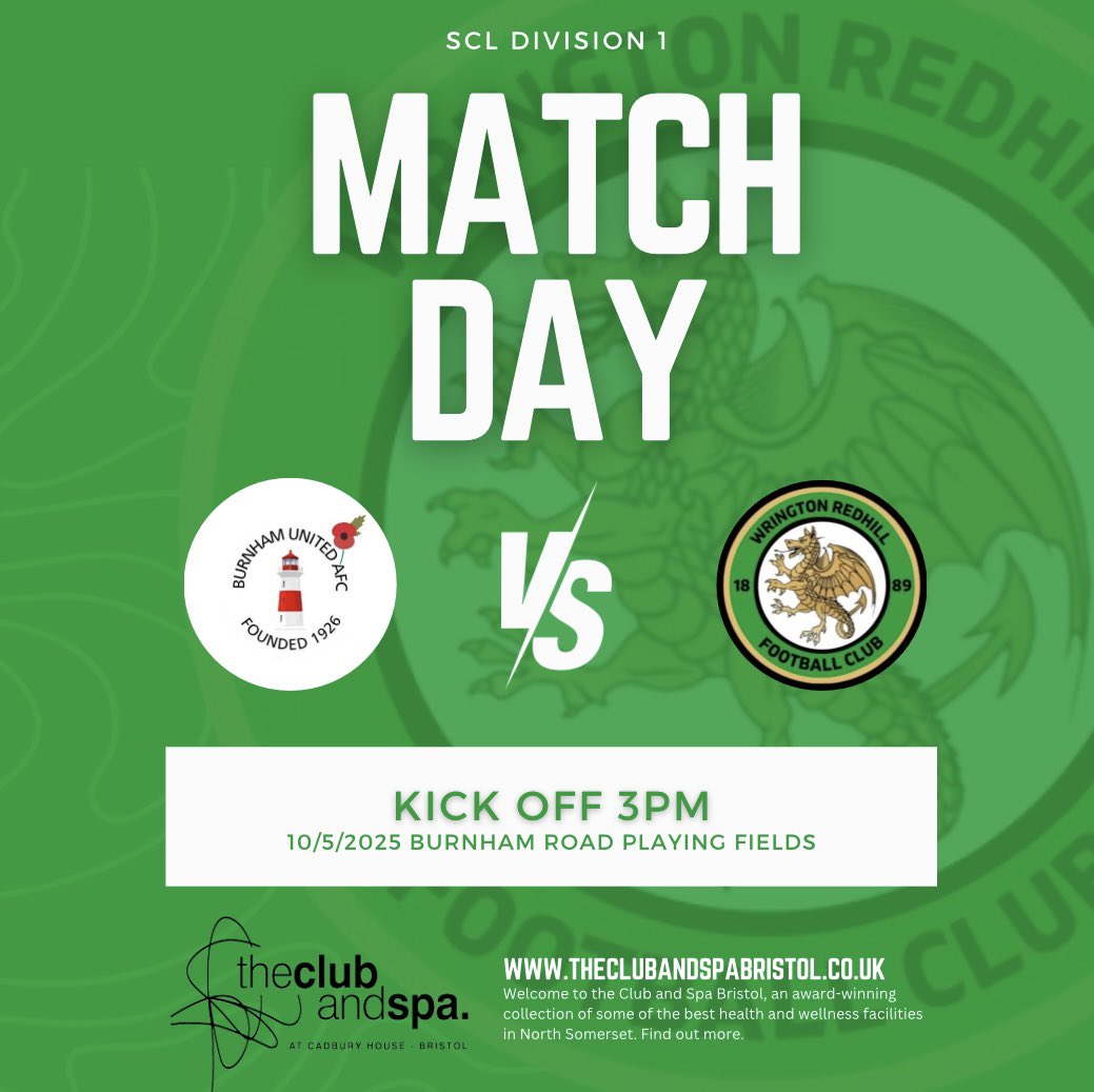 Wrington Redhill FC (@wringtonfc) on Twitter photo Final match day of the season and itβs going to be a scorcher βοΈ
90 more minutes for both teams to try and secure that 4th spot in what has been a very competitive league this year.
See you soon <a href="/BurnhamUnited/">Burnham United A.F.C</a> β½οΈπΊ
#maniacs #redskins Final match day of the season and itβs going to be a scorcher βοΈ
90 more minutes for both teams to try and secure that 4th spot in what has been a very competitive league this year.
See you soon <a href="/BurnhamUnited/">Burnham United A.F.C</a> β½οΈπΊ
#maniacs #redskins