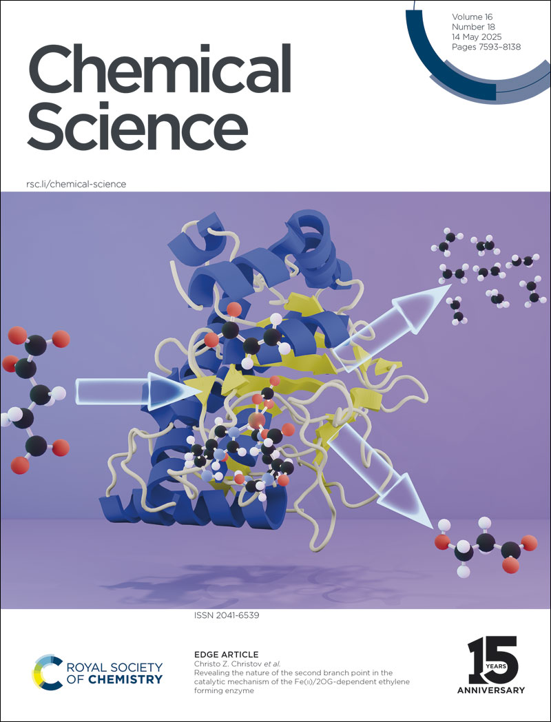 Don't miss Christo Z. Christov et al's recent article

#ChemSciCovers
#chemsky

'Revealing the nature of the second branch point in the catalytic mechanism of the Fe(ii)/2OG-dependent ethylene forming enzyme'

🔗 doi.org/10.1039/D4SC08…