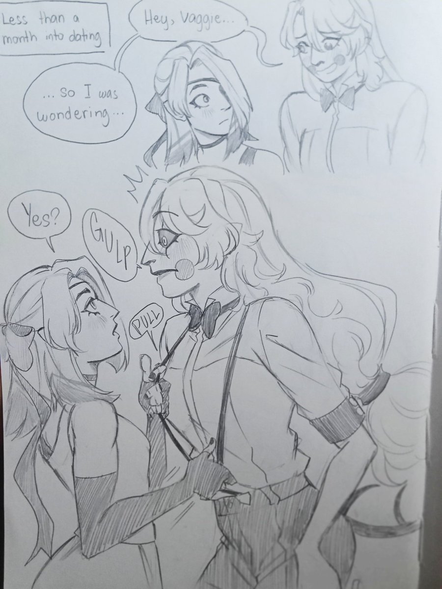 LazuliBarbara's tweet image. The chaggie withdrawals is bad for me today, gang
#HazbinHotel #chaggie