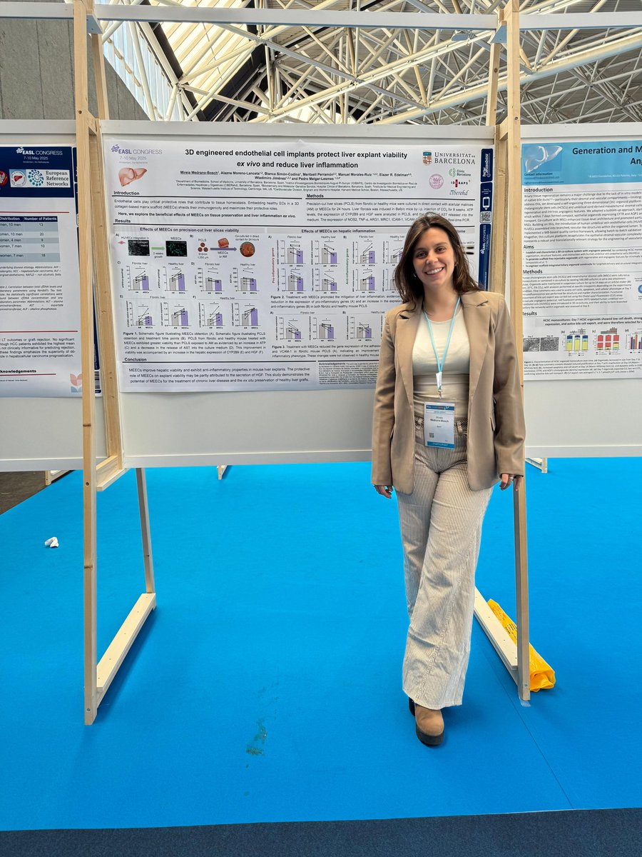 MelgarEngilab's tweet photo. Congrats to Mireia Medrano from @UniBarcelona for her wonderful oral poster at the EASL 2025 Liver Congress and to the whole team as well.
@EASLnews @CIBERehd  #liver #fibrosis #transplantation #scaffolds https://t.co/PY9dd8FDdQ