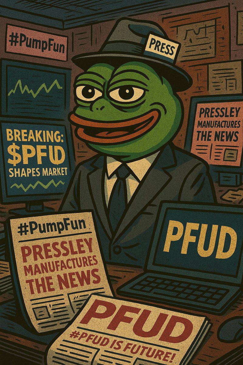 PressleyFUDCoin's tweet photo. You’re not early.

You’re exactly on time for the next fake headline market cycle.

$PFUD is almost live.

This isn’t hype.
It’s irony with a ticker.

👇 #PumpFun #PFUD https://t.co/8rexeu0nOa