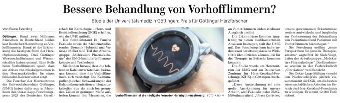 Niels Voigt (@niels_voigt) on Twitter photo We were in the news!📰Göttinger Tageblatt featured our recent Oscar-Lapp-Award win! Big congrats again to <a href="/funshofaks/">Faks</a>, <a href="/HubrichtD/">Dominik Hubricht</a> & Vanessa Müller for their outstanding research on improving treatment strategies for #AFib. <a href="/DGK_org/">Deutsche Gesellschaft für Kardiologie</a> <a href="/MBExC_de/">MBExC</a> <a href="/dzhk_germany/">DZHK Germany</a> <a href="/pharmaumg/">Institute of Pharmacology and Toxicology, UMG</a> <a href="/afnet_ev/">AFNET</a> We were in the news!📰Göttinger Tageblatt featured our recent Oscar-Lapp-Award win! Big congrats again to <a href="/funshofaks/">Faks</a>, <a href="/HubrichtD/">Dominik Hubricht</a> & Vanessa Müller for their outstanding research on improving treatment strategies for #AFib. <a href="/DGK_org/">Deutsche Gesellschaft für Kardiologie</a> <a href="/MBExC_de/">MBExC</a> <a href="/dzhk_germany/">DZHK Germany</a> <a href="/pharmaumg/">Institute of Pharmacology and Toxicology, UMG</a> <a href="/afnet_ev/">AFNET</a>