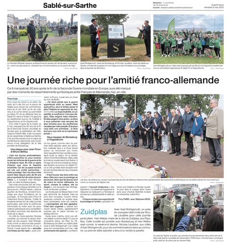 Daarna mocht ik aanwezig zijn bij de Franse herdenking in Sablé-sur-Sarthe op 8 mei. Ook daar veel aandacht voor het herdenken en vieren. Veel gedeeld waarden èn belangen voor vrijheid, democratie en vrede.