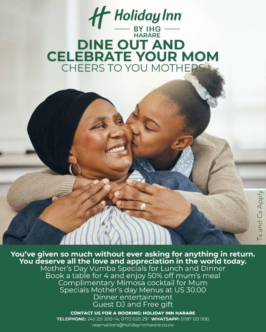 Mother's Day Afternoon &amp; Evening Session.

Afternoon - Gava's

Dinner @ Holiday Inn Harare.