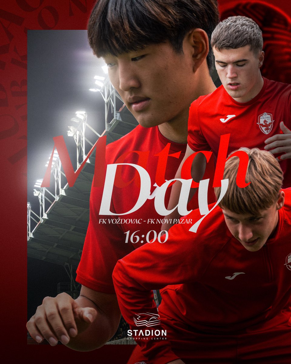 #MATCHDAY 
🆚 | @fknovipazar_official 
🏆 | Omladinska liga Srbije
⏳ | 16:00h
🏟️ | @stadionshoppingcenter 

#KlubKaoNijedanDrugi 🔴⚫️⚪️