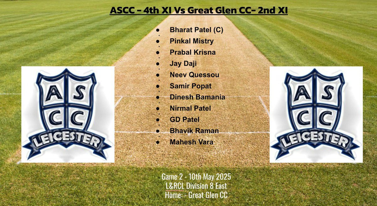 Match 4 of the 2025 season 🏏
100 points on offer….
Good Luck ASCC👌
Have fun in the sun ☀️